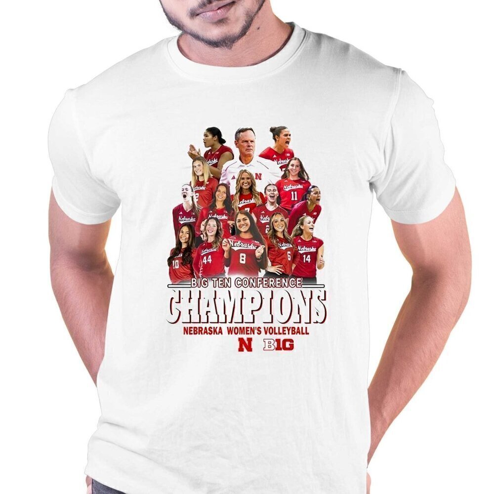 Nebraska Volleyball 223 Champions Shirt Big Ten Conference Title Tee .